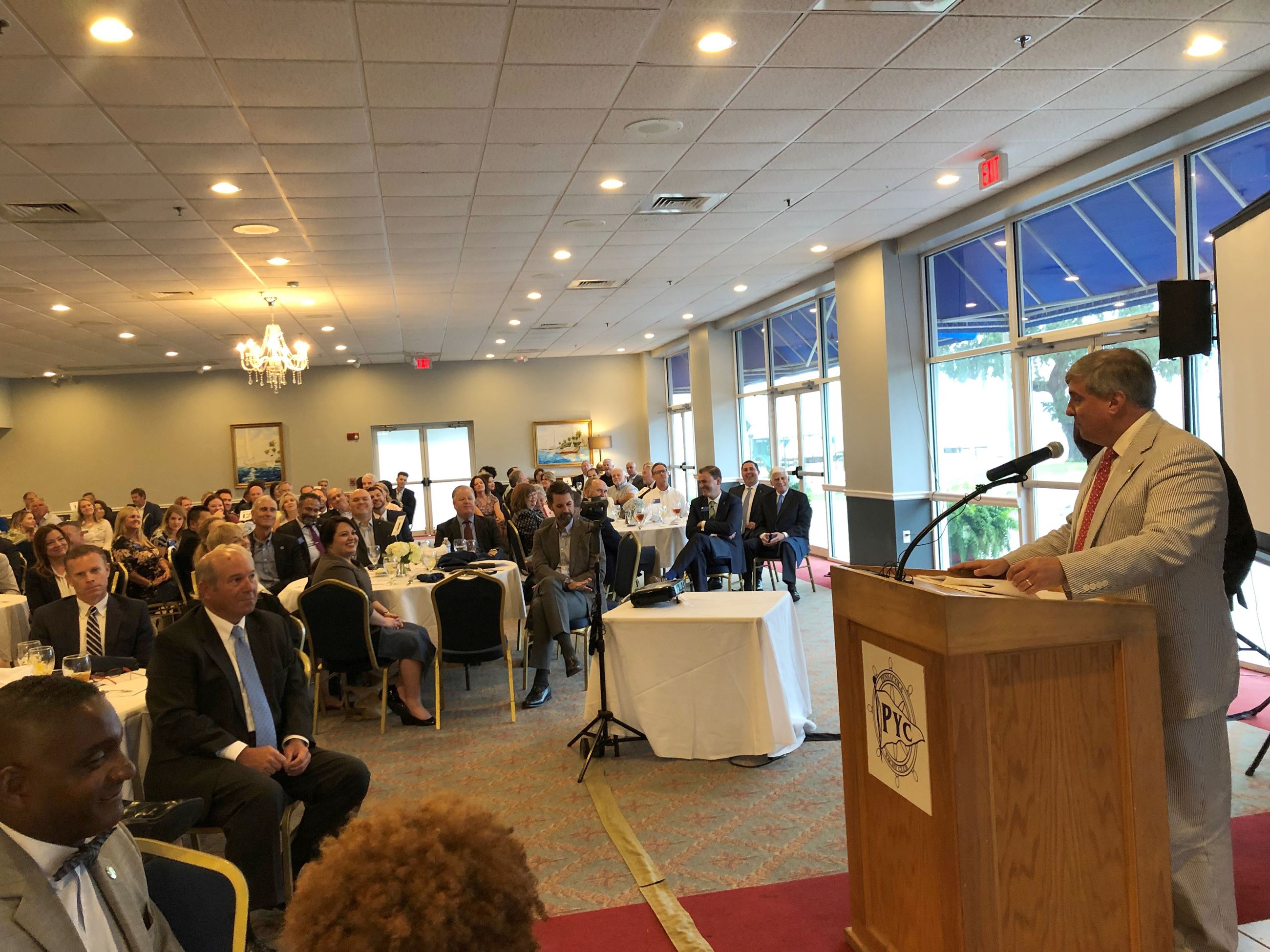 Mayor Grover Robinson addresses the crowd at the State of the City luncheon