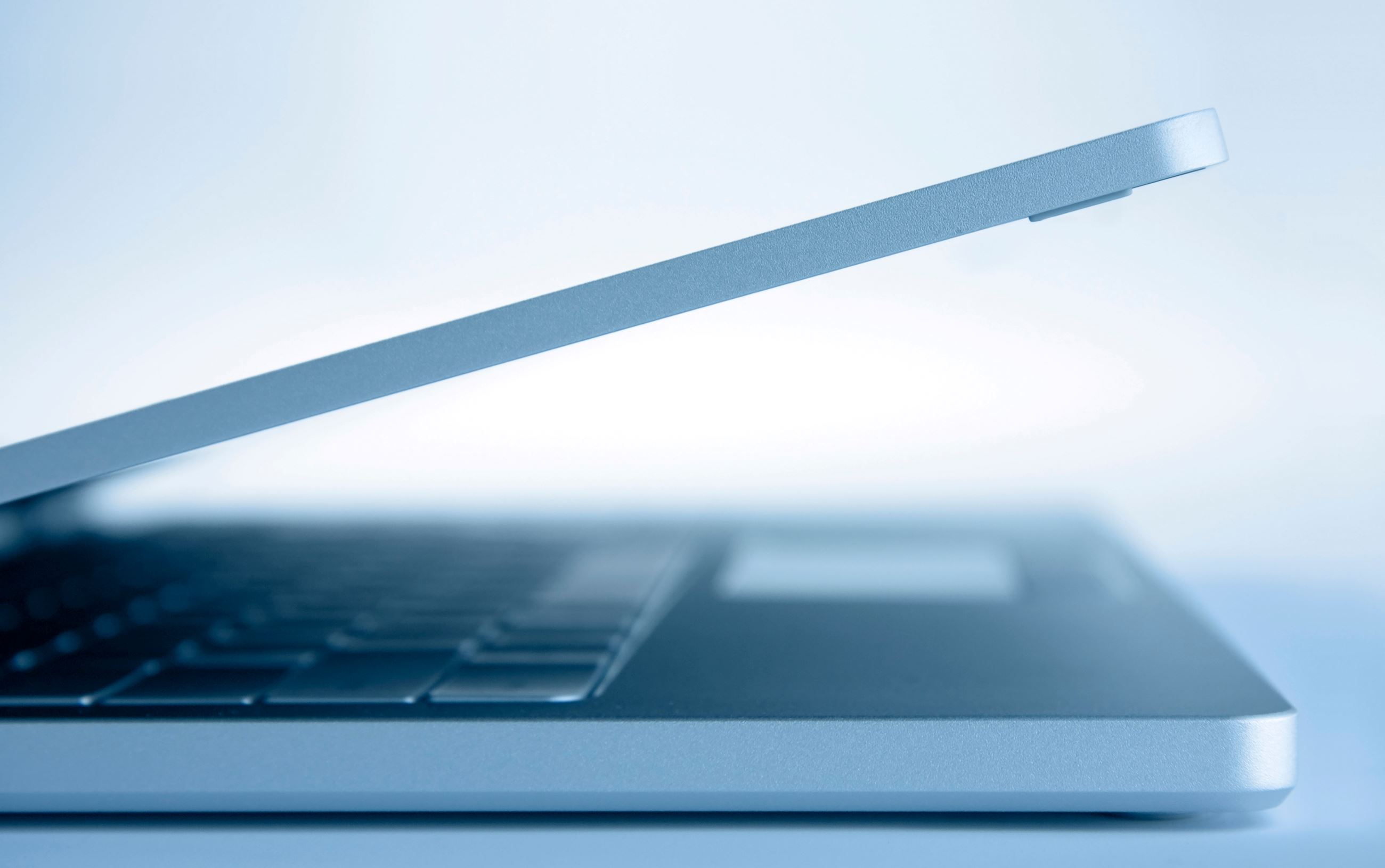 Partially closed laptop
