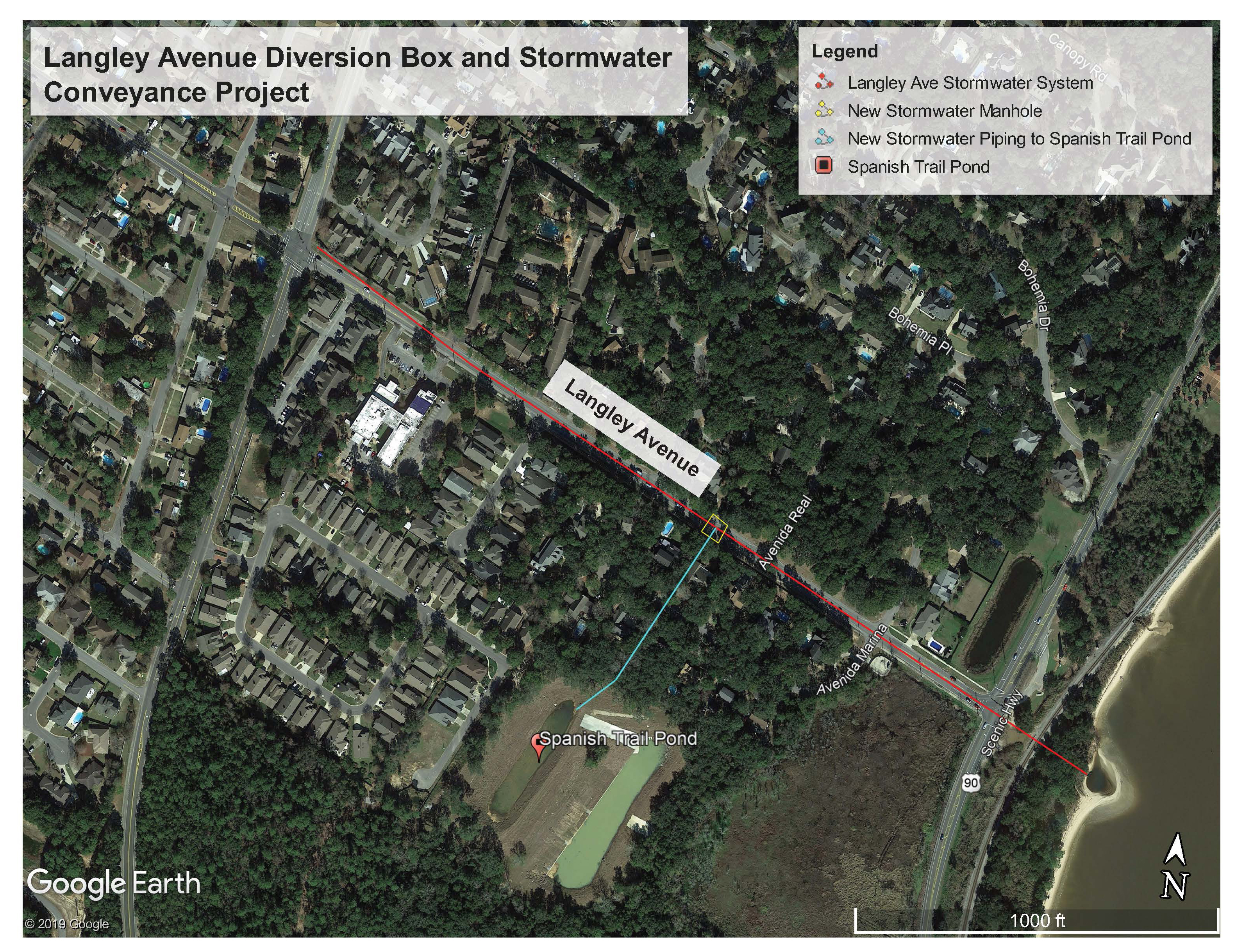 Langley Avenue aerial map
