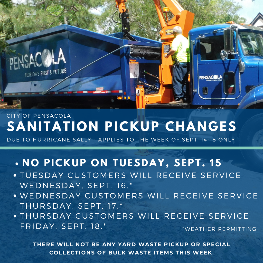 Sanitation pickup changes for Hurricane Sally