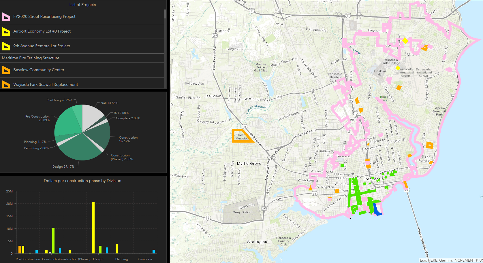 Capital projects map