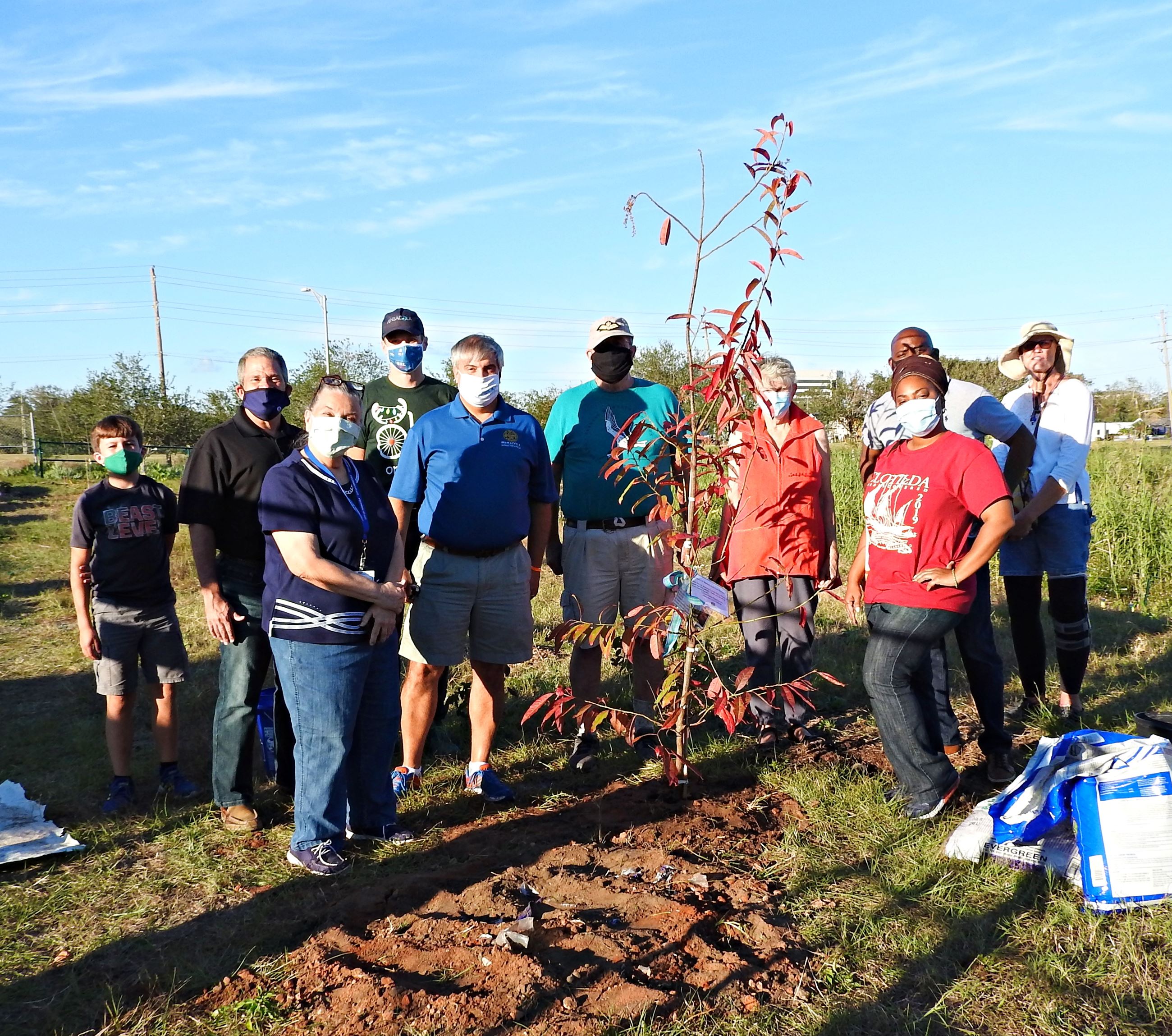 Volunteers at Bruce Beach tree planting
