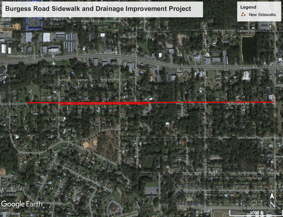 Burgess Road map