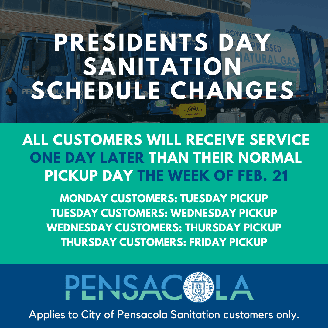 2022 Presidents Day Sanitation Schedule Changes