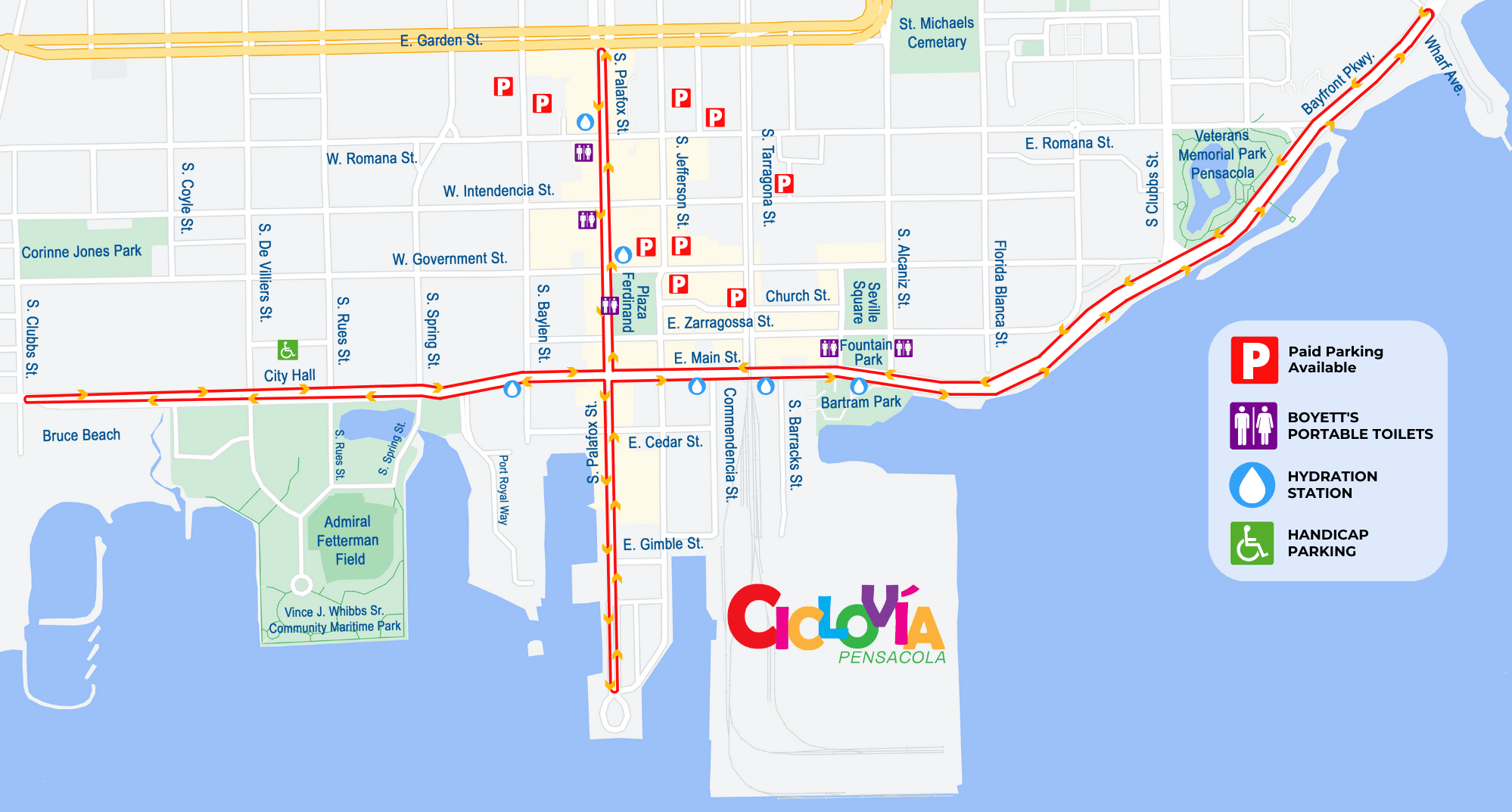 ciclovia map updated