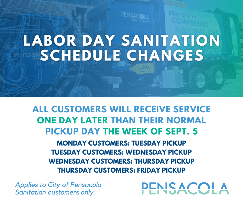2022 Labor Day Sanitation Schedule Changes