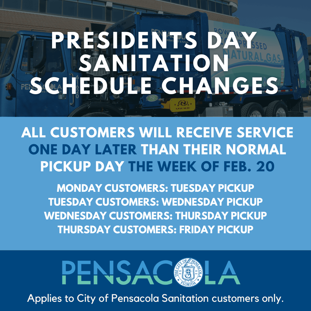 2023 Presidents Day Sanitation Schedule Changes