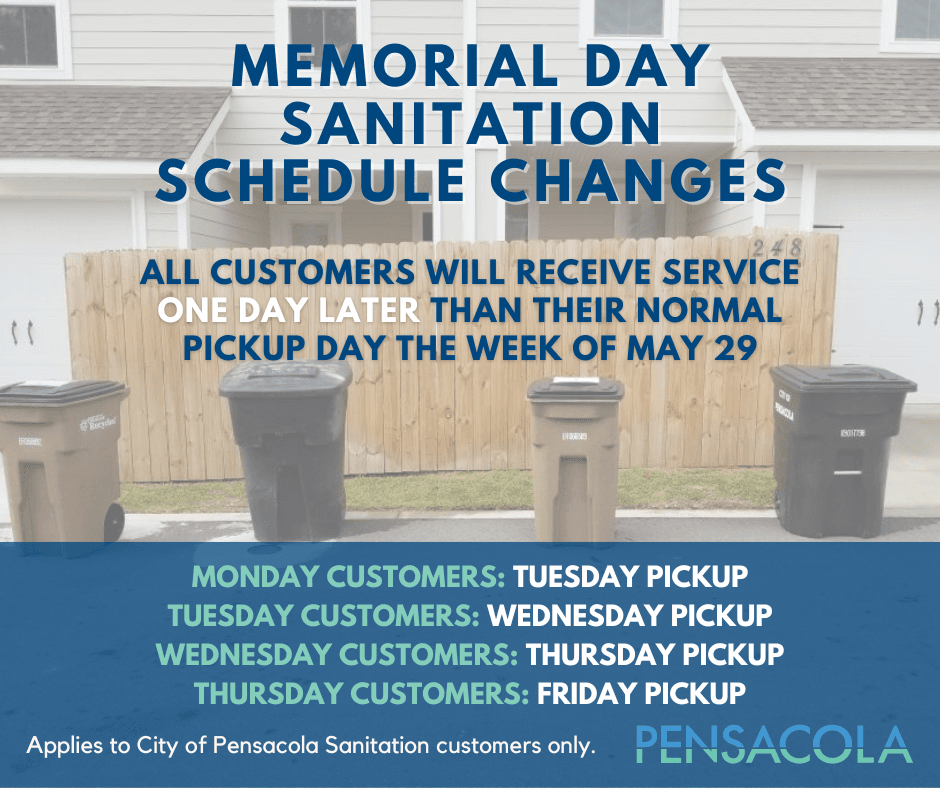 2023 Memorial Day Sanitation Schedule Changes