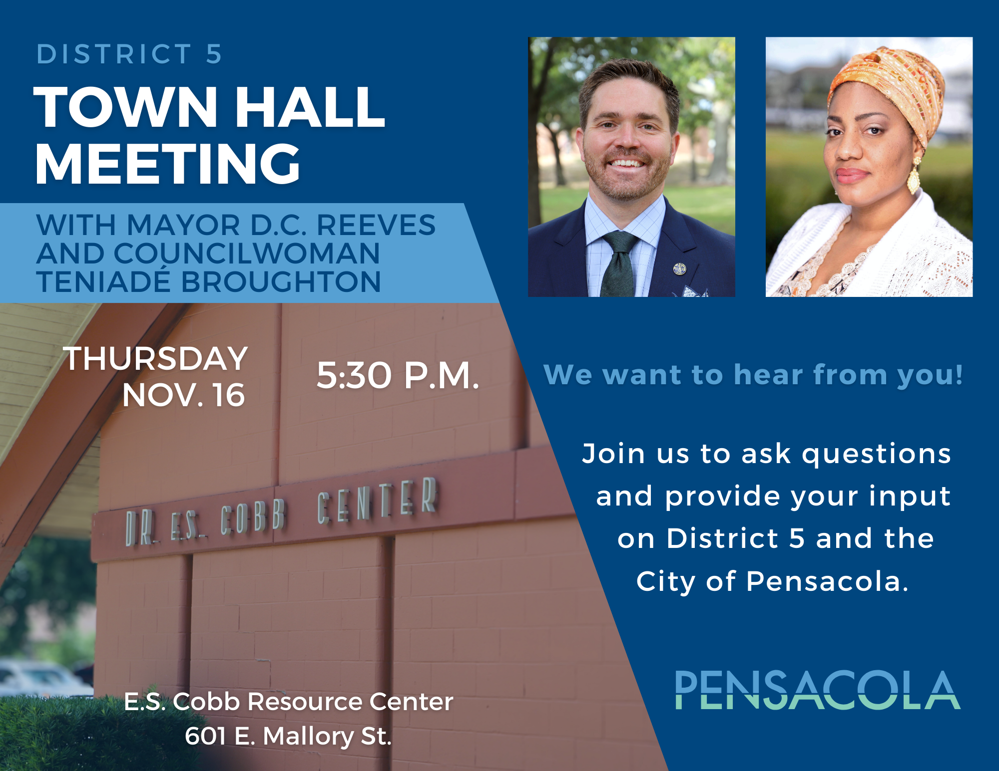 District 5 Town Hall Facebook Graphic