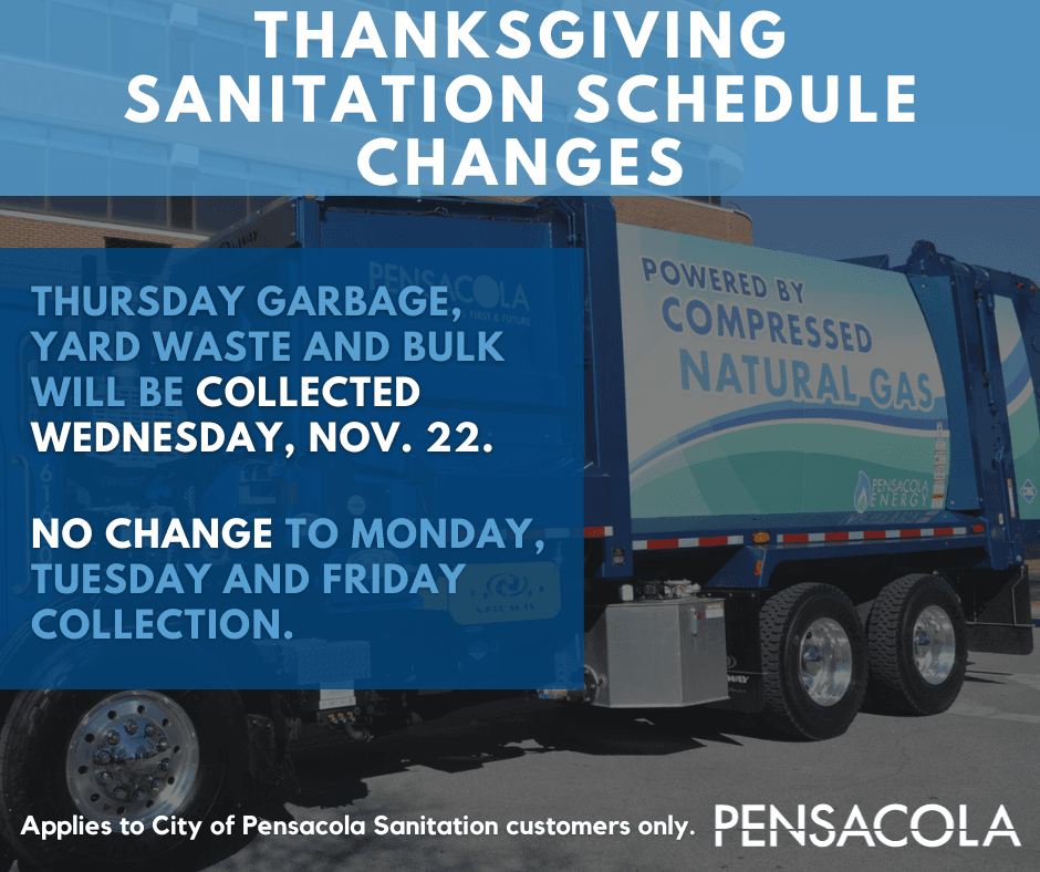 2023 Thanksgiving Sanitation Schedule Facebook Graphic (1)