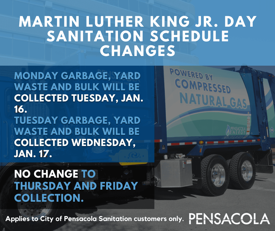 2024 MLK Day Sanitation Schedule Facebook Graphic