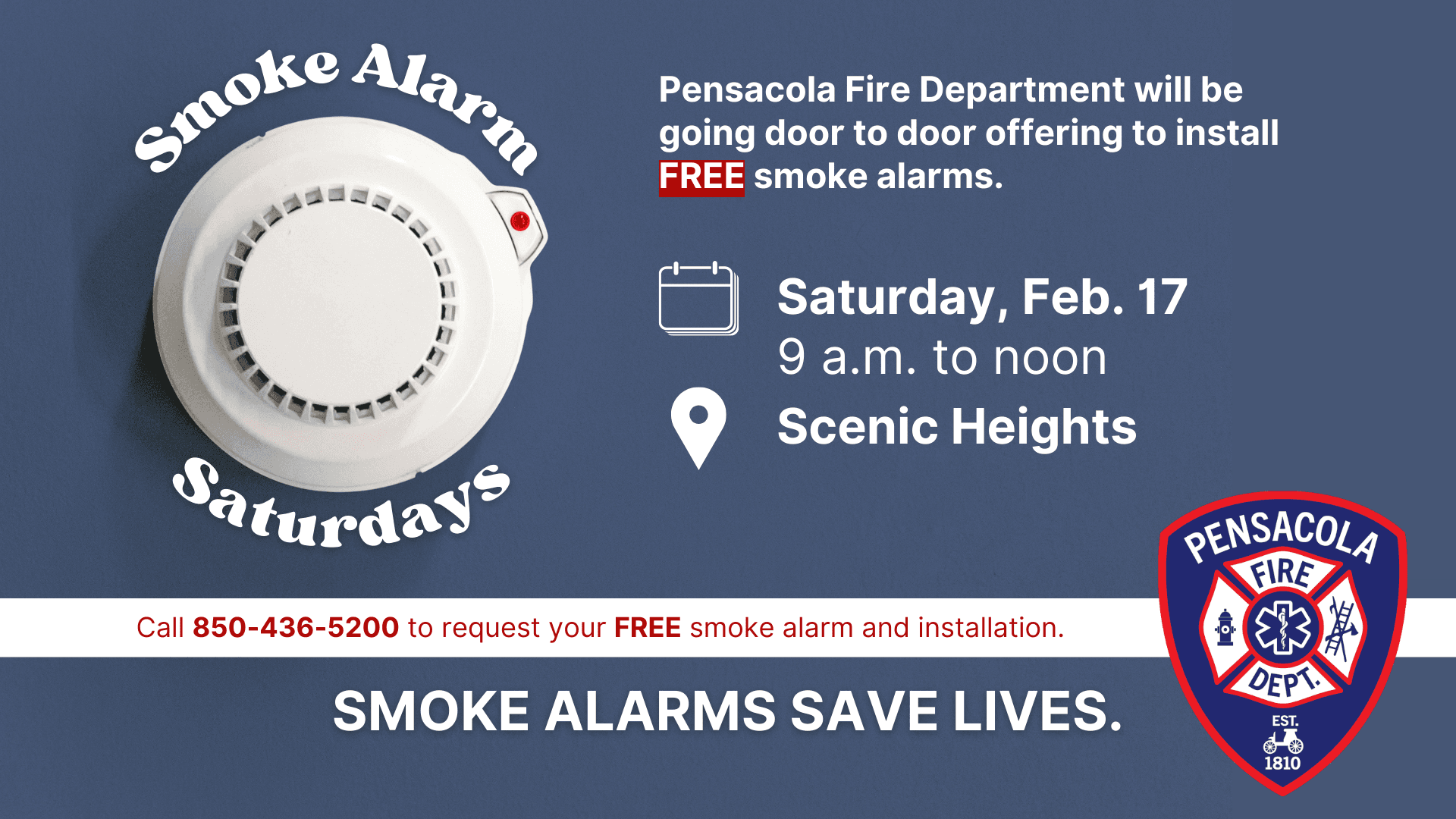 Feb 17 Smoke Alarm Saturday
