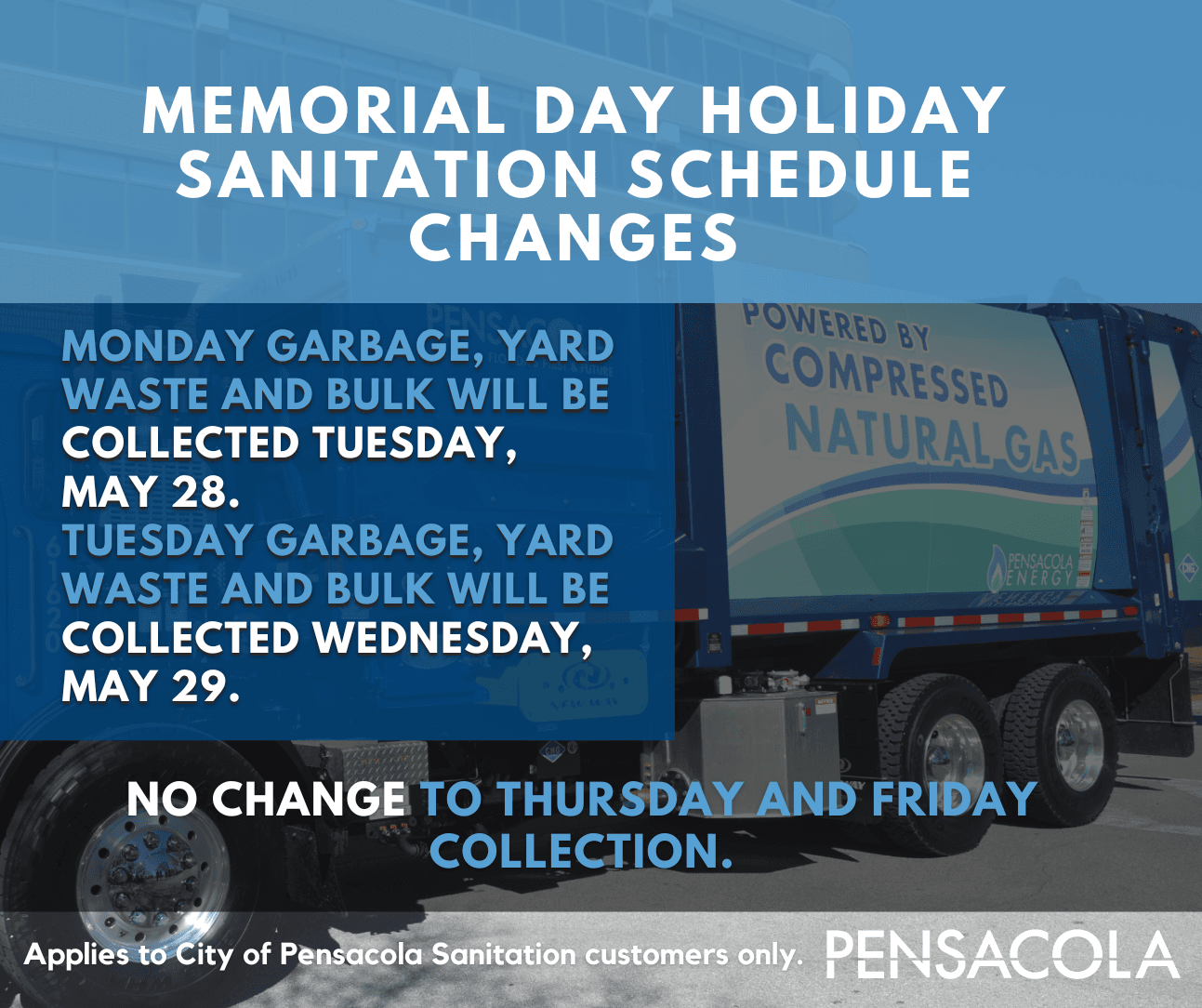 2024 Memorial Day Sanitation Changes