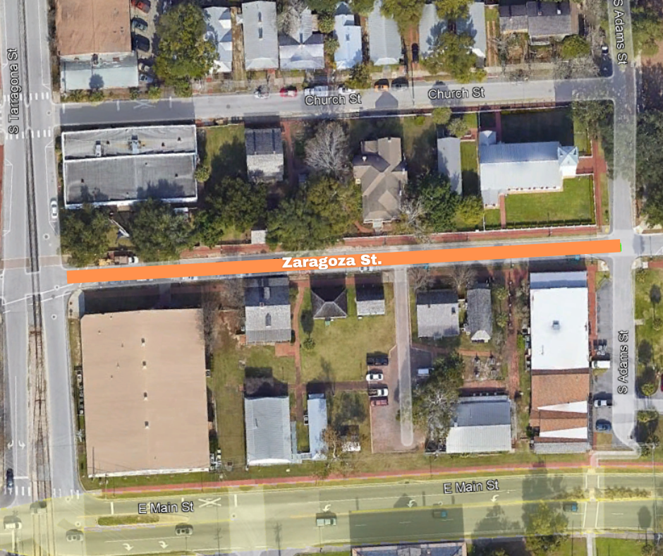 Zaragoza Street Sidewalk and Roadway Improvements Map