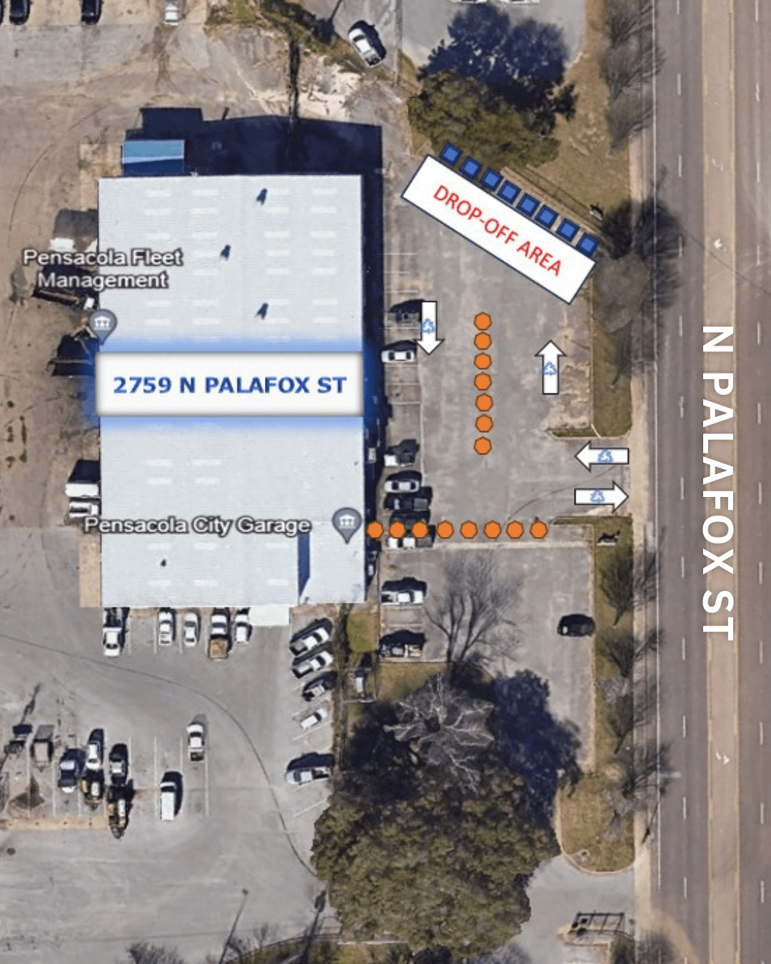 Palafox Monitored Recycling Drop-off Site Map