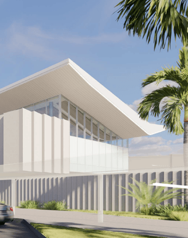 Artist rendering of airport terminal expansion
