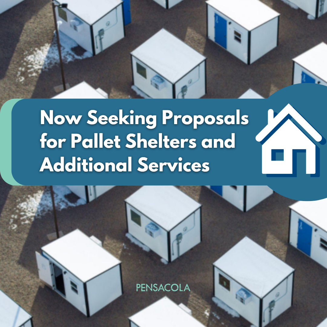 City of Pensacola seeking nonprofits to host pallet shelters. Deadline April 14, 2025.